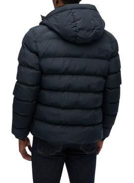 Cazadora acolchada Superdry Hooded Sports Puffer azul marino para hombre
