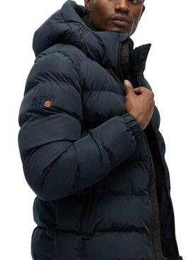 Cazadora acolchada Superdry Hooded Sports Puffer azul marino para hombre