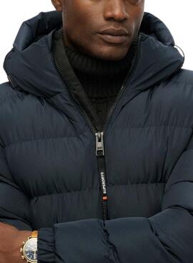 Cazadora acolchada Superdry Hooded Sports Puffer azul marino para hombre