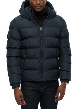 Cazadora acolchada Superdry Hooded Sports Puffer azul marino para hombre