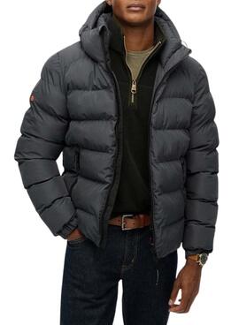 Cazadora acolchada Superdry Hooded Sports Puffer gris para hombre