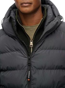 Cazadora acolchada Superdry Hooded Sports Puffer gris para hombre