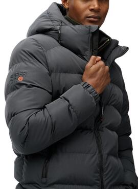 Cazadora acolchada Superdry Hooded Sports Puffer gris para hombre
