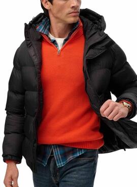 Cazadora acolchada Superdry Hooded Tech Padded negro para hombre