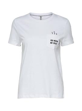 Camiseta Only Polly Pocket Blanco Mujer