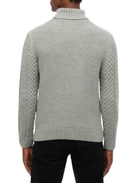 Jersey Superdry Jacob Cable gris para hombre
