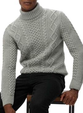 Jersey Superdry Jacob Cable gris para hombre