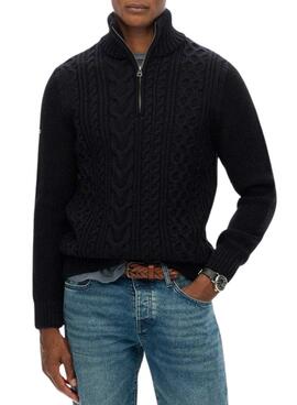 Jersey Superdry Jacob Cable azul marino para hombre