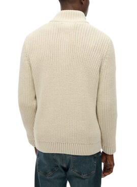 Jersey Superdry Jacob Cable beige para hombre