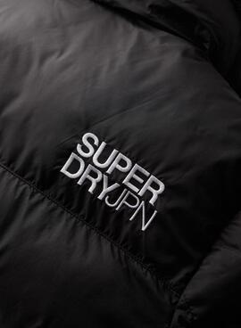 Cazadora acolchada Superdry Hooded 5 Baffle Puffer negro para mujer