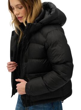 Cazadora acolchada Superdry Hooded 5 Baffle Puffer negro para mujer