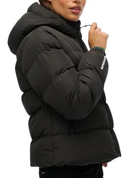 Cazadora acolchada Superdry Hooded Sports Puffer negro para mujer