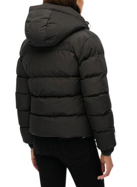 Cazadora acolchada Superdry Hooded Sports Puffer negro para mujer