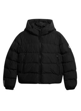 Cazadora acolchada Superdry Hooded Sports Puffer negro para mujer