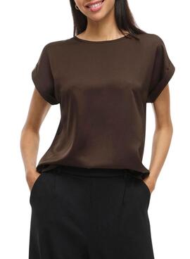 Top de raso de Vila Viellette marrón para mujer