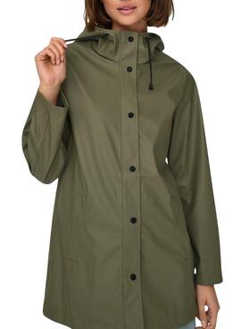 Chubasquero Only Newellen verde para mujer