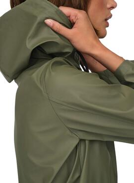 Chubasquero Only Newellen verde para mujer