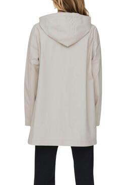 Chubasquero Only Newellen blanco roto para mujer