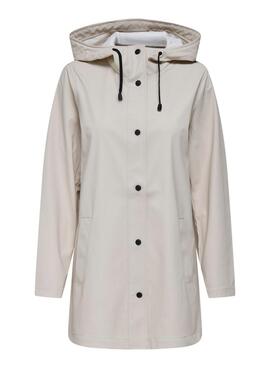 Chubasquero Only Newellen blanco roto para mujer