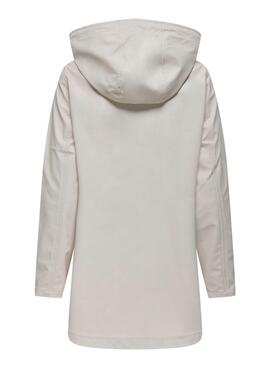 Chubasquero Only Newellen blanco roto para mujer