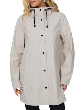Chubasquero Only Newellen blanco roto para mujer