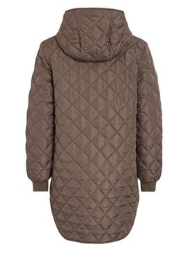 Abrigo acolchado Vila Vitate marrón para mujer