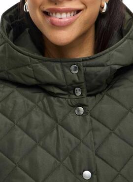Abrigo acolchado Vila Vitate verde para mujer