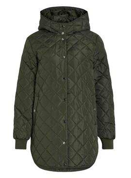 Abrigo acolchado Vila Vitate verde para mujer