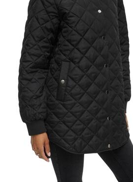 Abrigo acolchado de Vila Vitate negro para mujer