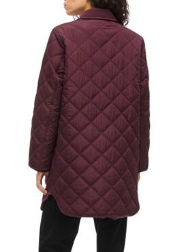 Abrigo acolchado Vila. Modelo Viquila burdeos para mujer