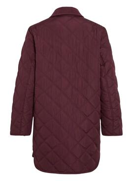 Abrigo acolchado Vila. Modelo Viquila burdeos para mujer