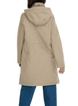 Parka Only Kara beige para mujer