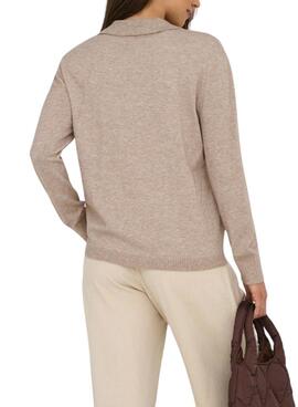 Jersey Only Libi polo beige para mujer
