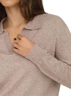 Jersey Only Libi polo beige para mujer
