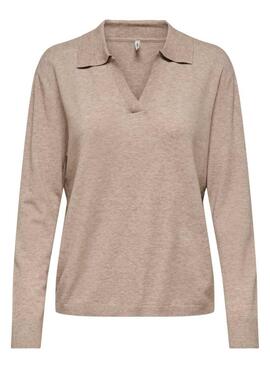 Jersey Only Libi polo beige para mujer
