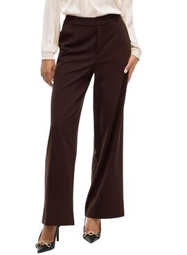 Pantalón Vila Vivarone marrón para mujer