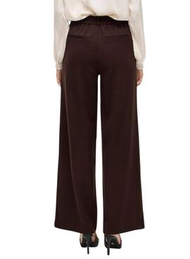 Pantalón Vila Vivarone marrón para mujer