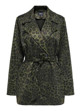 Blazer Only Moon verde animal print para mujer