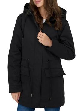 Parka Only Hannover negro para mujer