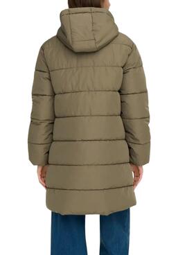 Abrigo acolchado Only Clair verde para mujer