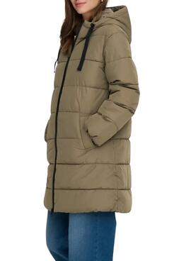 Abrigo acolchado Only Clair verde para mujer