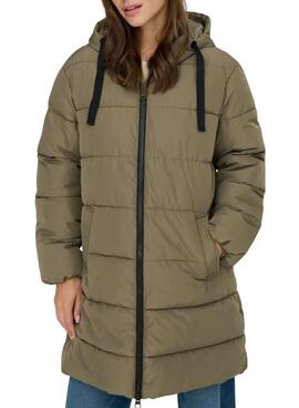 Abrigo acolchado Only Clair verde para mujer