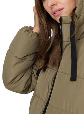 Abrigo acolchado Only Clair verde para mujer