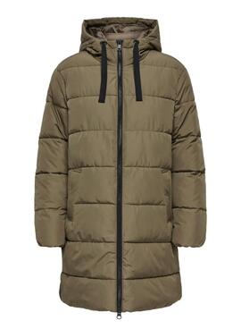 Abrigo acolchado Only Clair verde para mujer