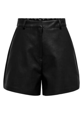 Shorts Only Cora polipiel negro para mujer