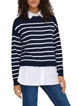 Jersey con camisa Only Payson azul para mujer