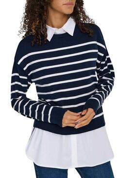 Jersey con camisa Only Payson azul para mujer