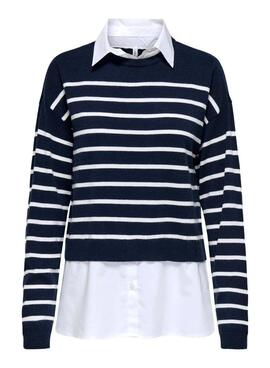Jersey con camisa Only Payson azul para mujer