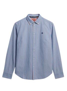 Camisa Superdry slim Oxford rayas azul para mujer