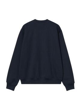 Sudadera Carhartt marca bordada azul marino para hombre